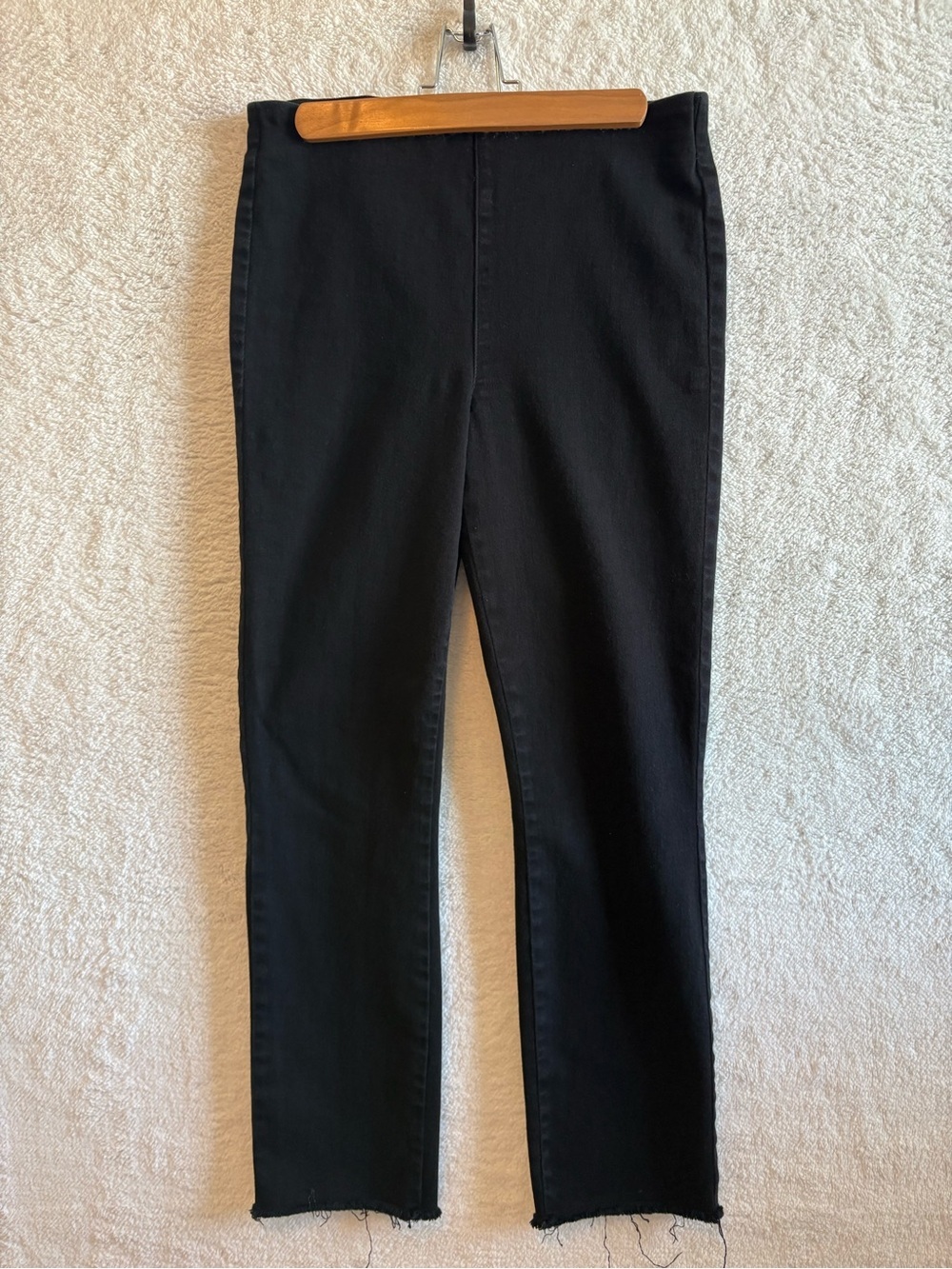 Frank & Eileen Derry Illusion Pull On Slim Straight Crop Jeans Black Size 28